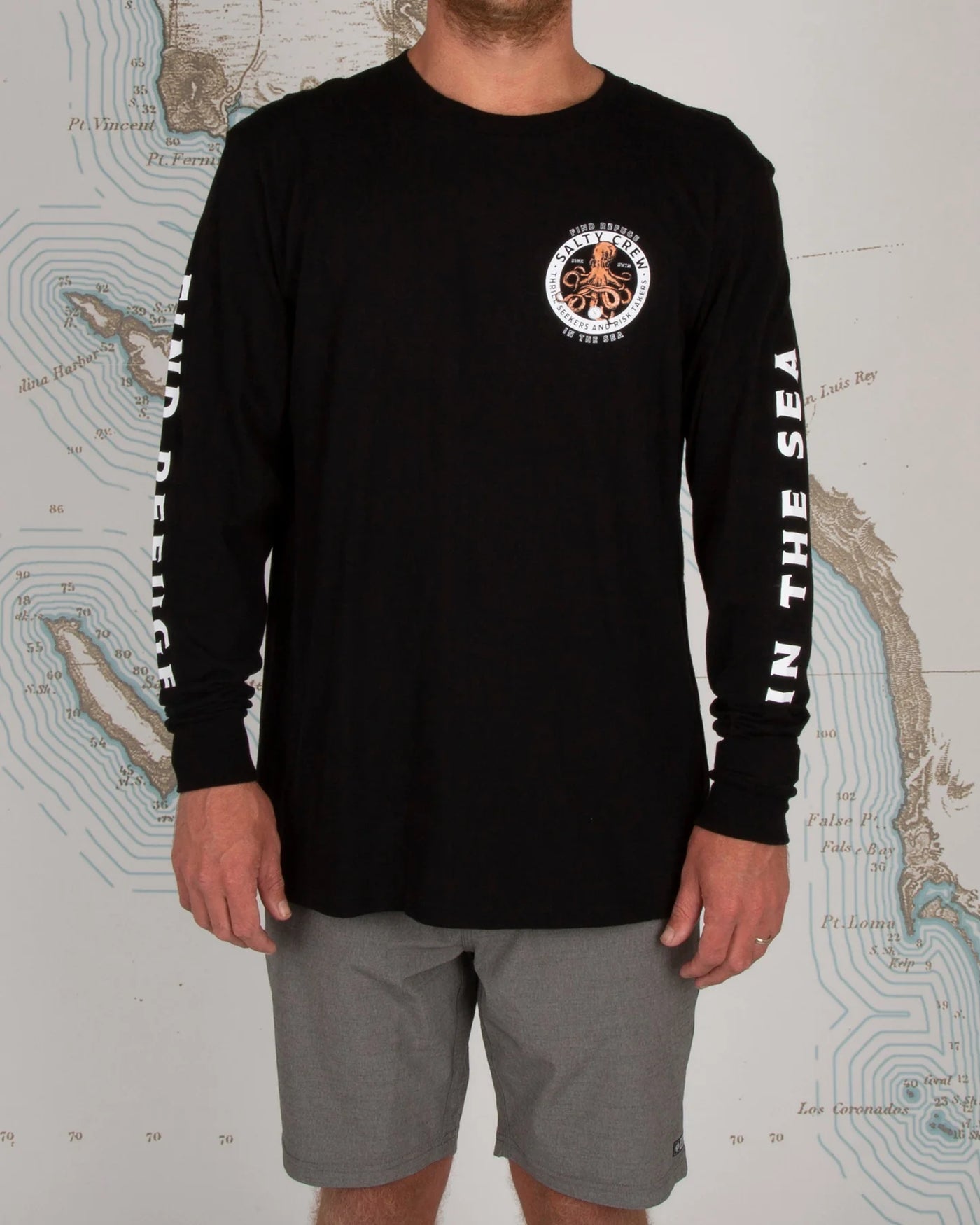 Salty Crew Deep Reach L/S Tee Black Gr8 Gear NZ