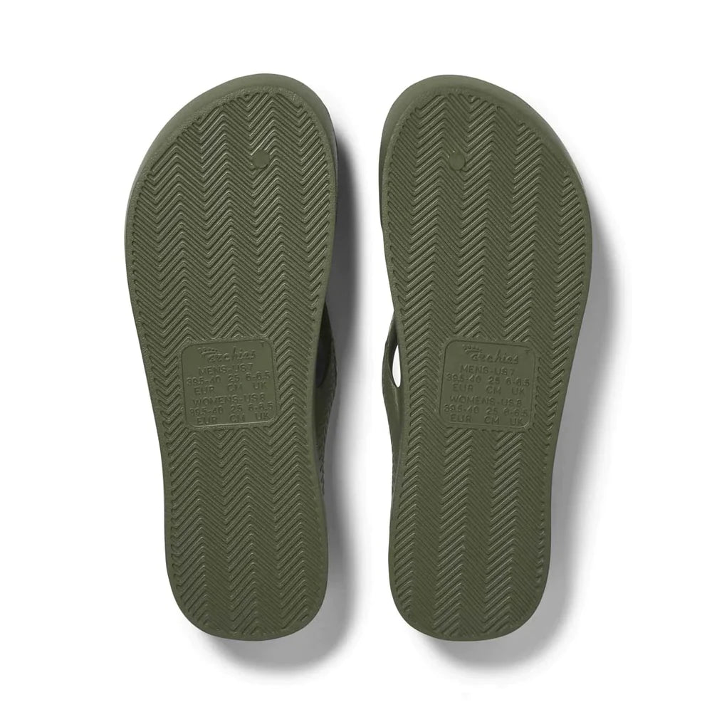 Archies Arch Support Jandals Khaki Gr8 Gear NZ