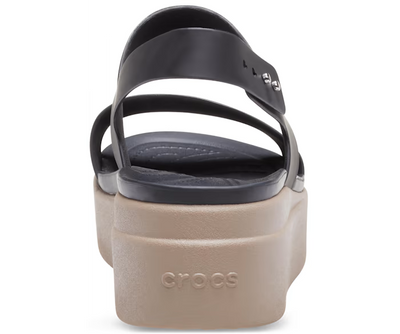 Crocs Brooklyn Low Wedge Sandal Black/Mushroom Gr8 Gear NZ