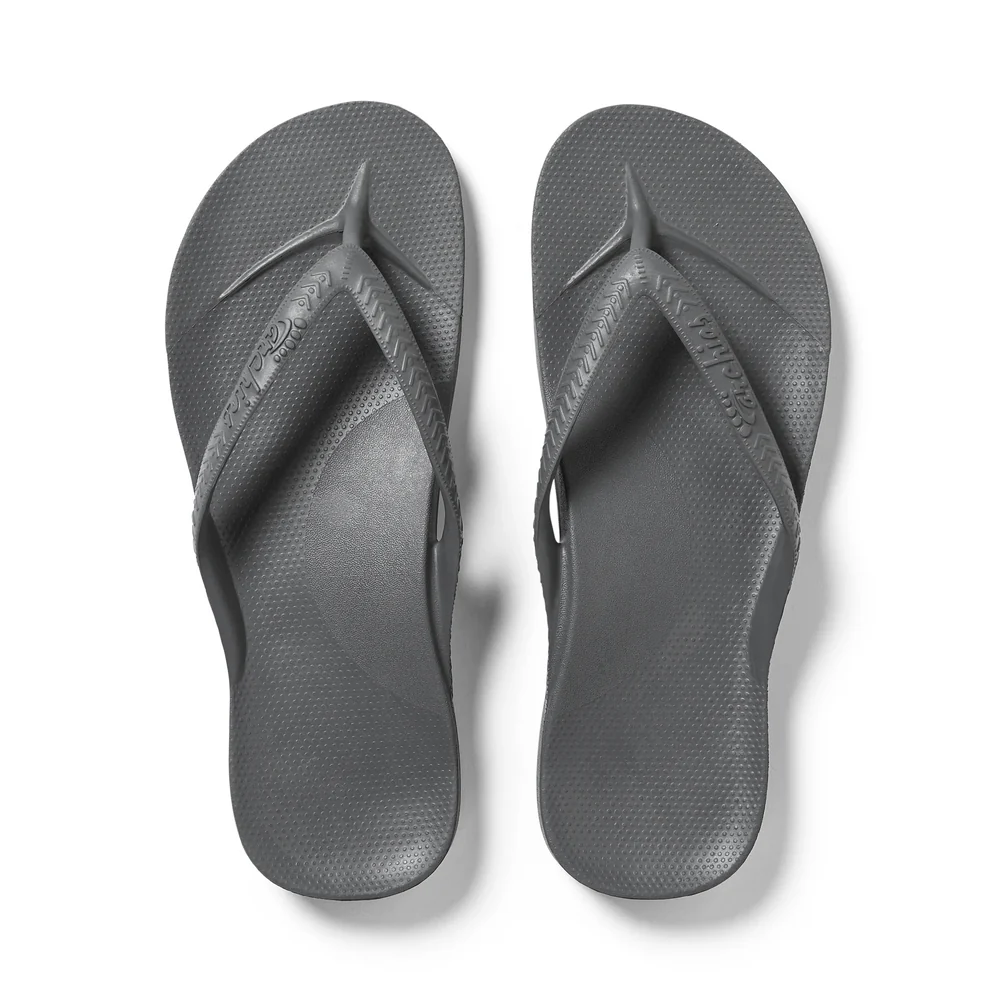 Archies Arch Support Jandals  Charcoal Gr8 Gear NZ