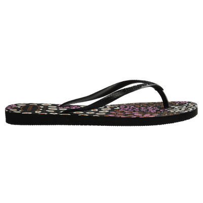 Havaianas Slim Animal Black/Pink/Lemonade Jandals Gr8 Gear NZ