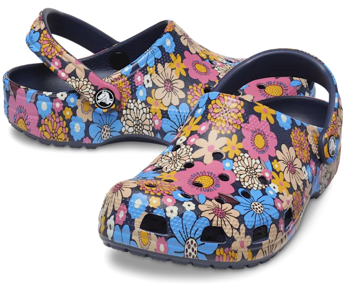 Crocs Classic Retro Floral Clog Navy/Multi Gr8 Gear NZ