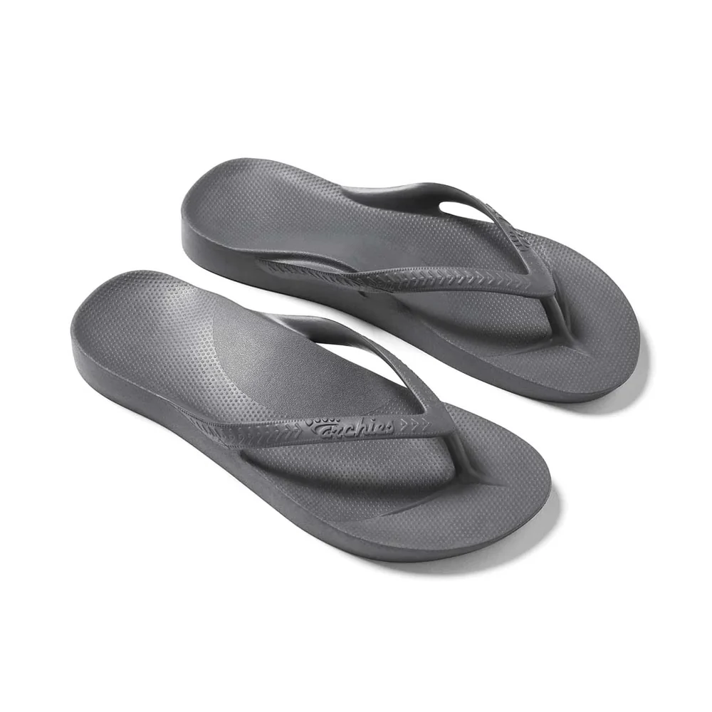 Archies Arch Support Jandals  Charcoal Gr8 Gear NZ