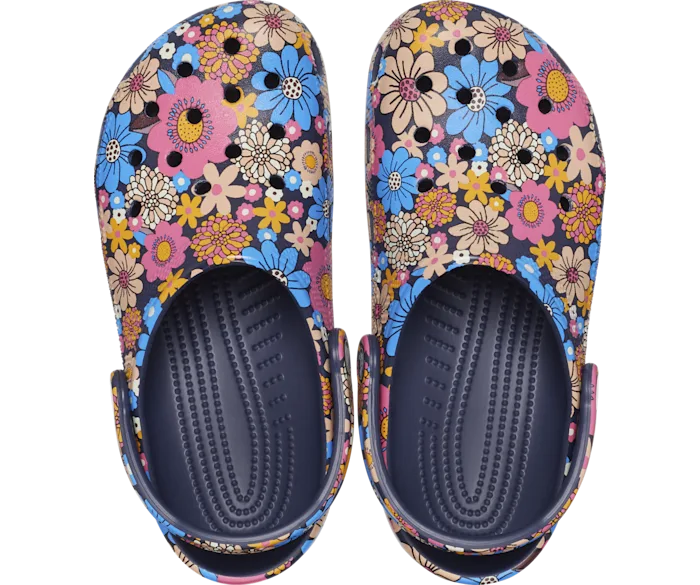 Crocs Classic Retro Floral Clog Navy/Multi Gr8 Gear NZ