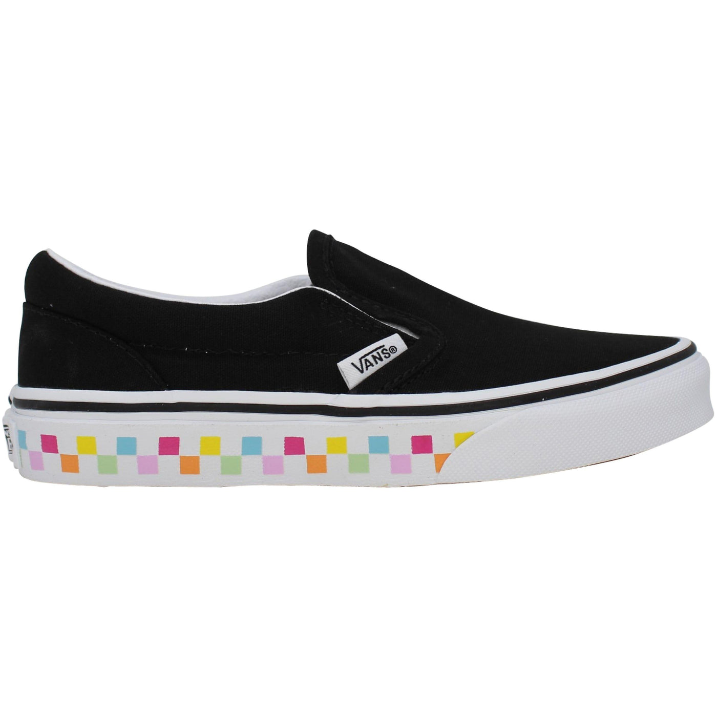 Vans Classic Slip On Kids Black/ Rainbow Chex