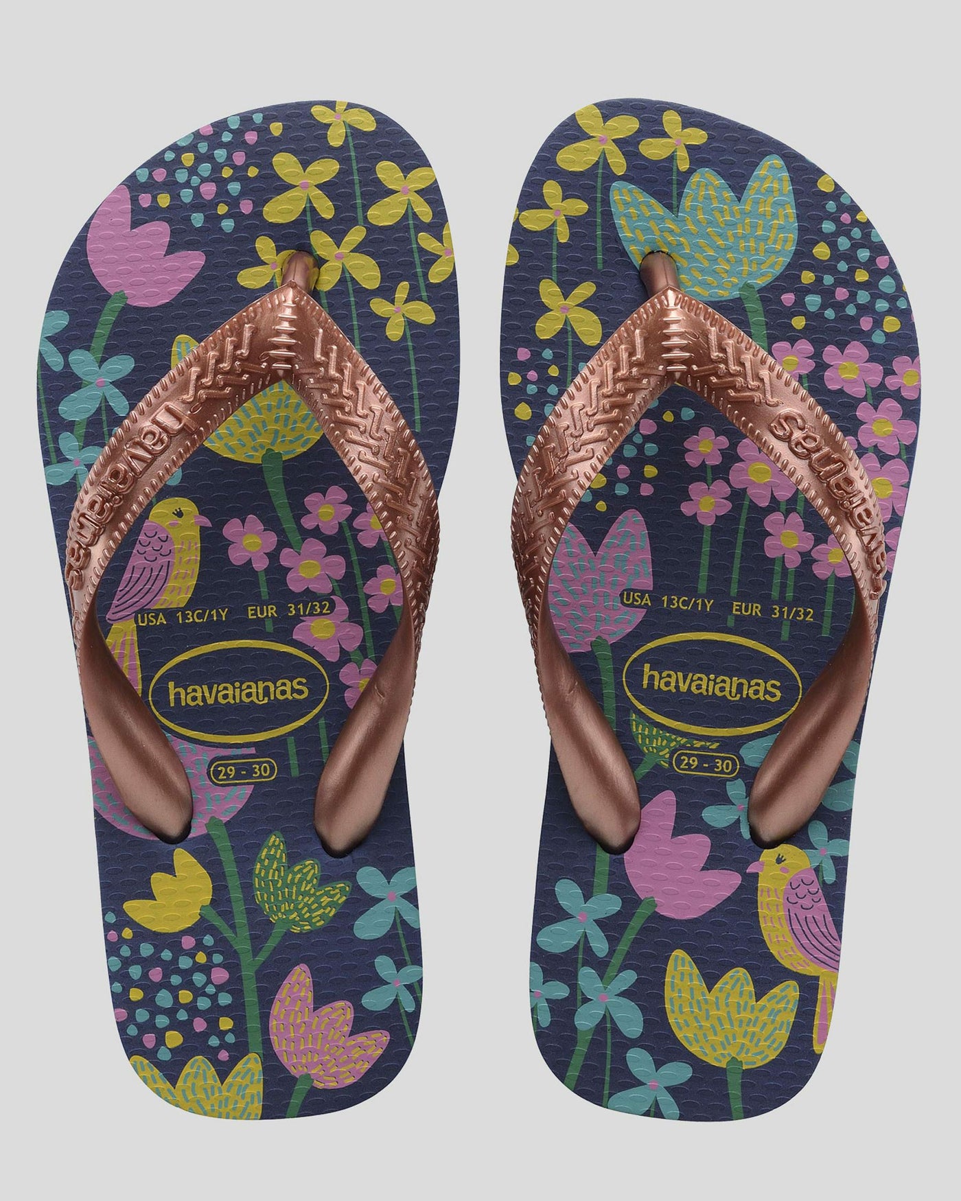 Havaianas Flores Dark Blue/Gold Kids Jandals