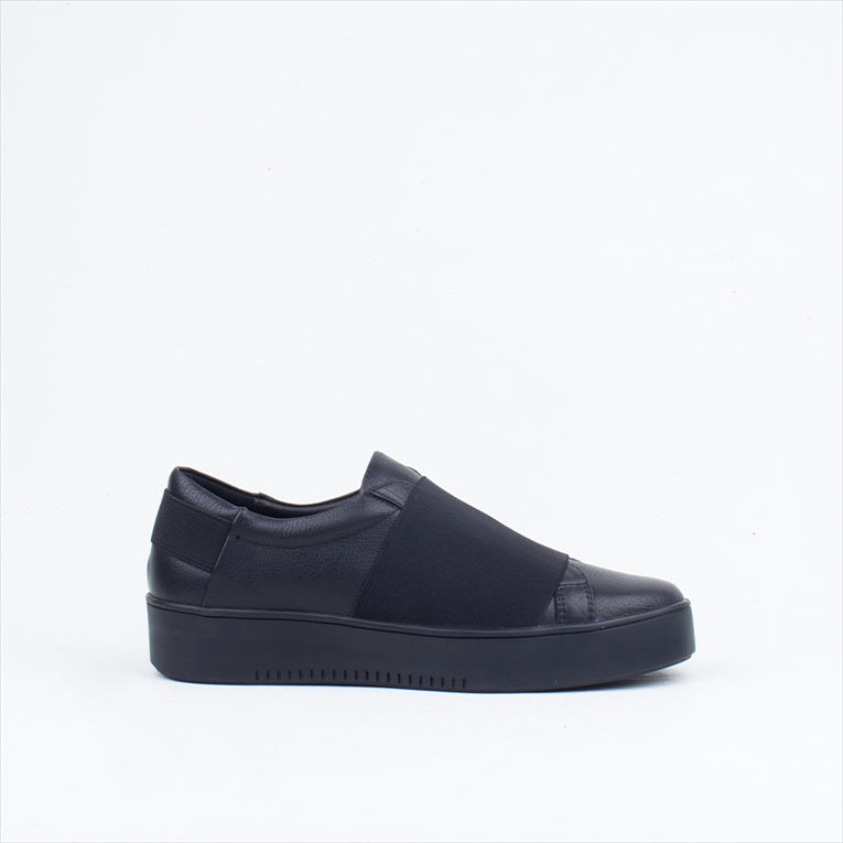 Mollini Lastik Black Leather Slip On Shoe