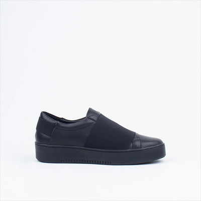 Mollini Lastik Black Leather Slip On Shoe