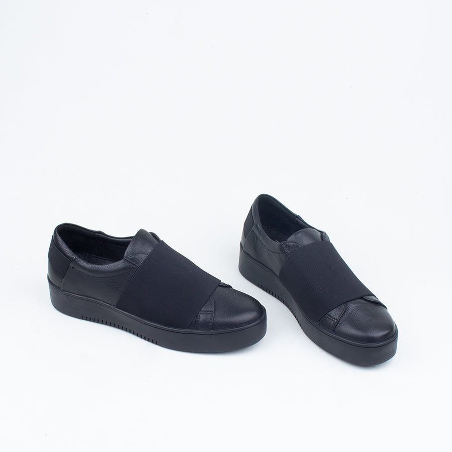 Mollini Lastik Black Leather Slip On Shoe