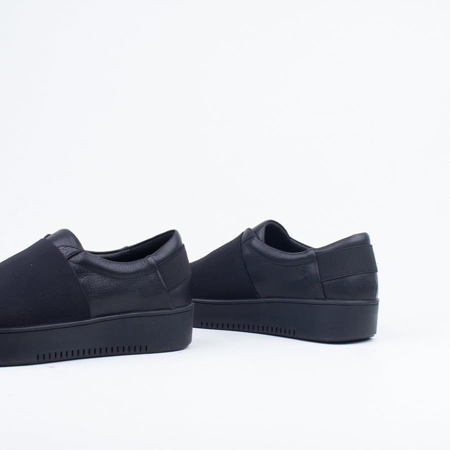 Mollini Lastik Black Leather Slip On Shoe