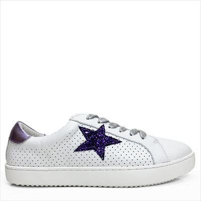 Alfie & Evie Valdo White/Purple Sneaker