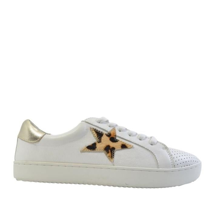 Alfie & Evie Valdo White/Beige/Leopard Sneaker