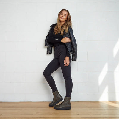 Alfie & Evie Date Khaki Leather Boot Gr8 Gear NZ