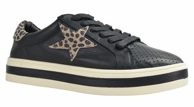 Alfie & Evie Pixie Leather Black/Leopard Sneaker