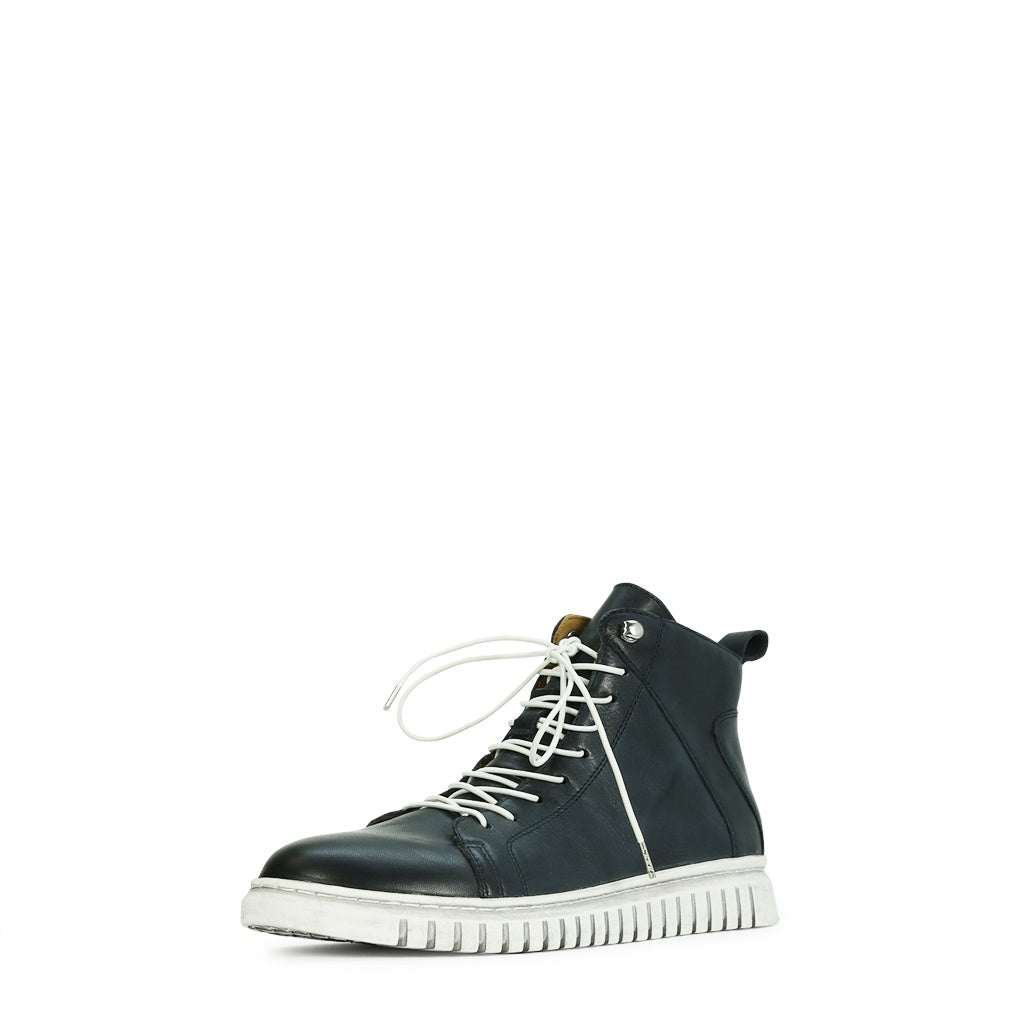 EOS Clarrie Navy Leather High Top Boot