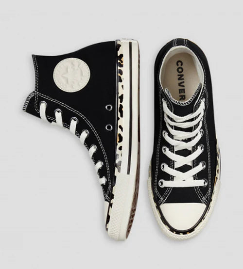 Converse Chuck Taylor High Top Black/Leopard/Cream Gr8 Gear NZ