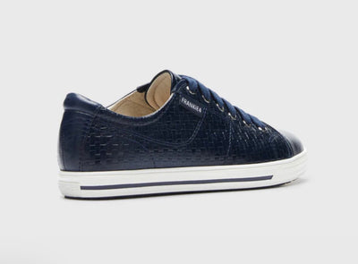 Frankie4 Nat 2 Navy Weave Leather Sneaker