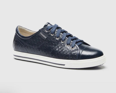 Frankie4 Nat 2 Navy Weave Leather Sneaker