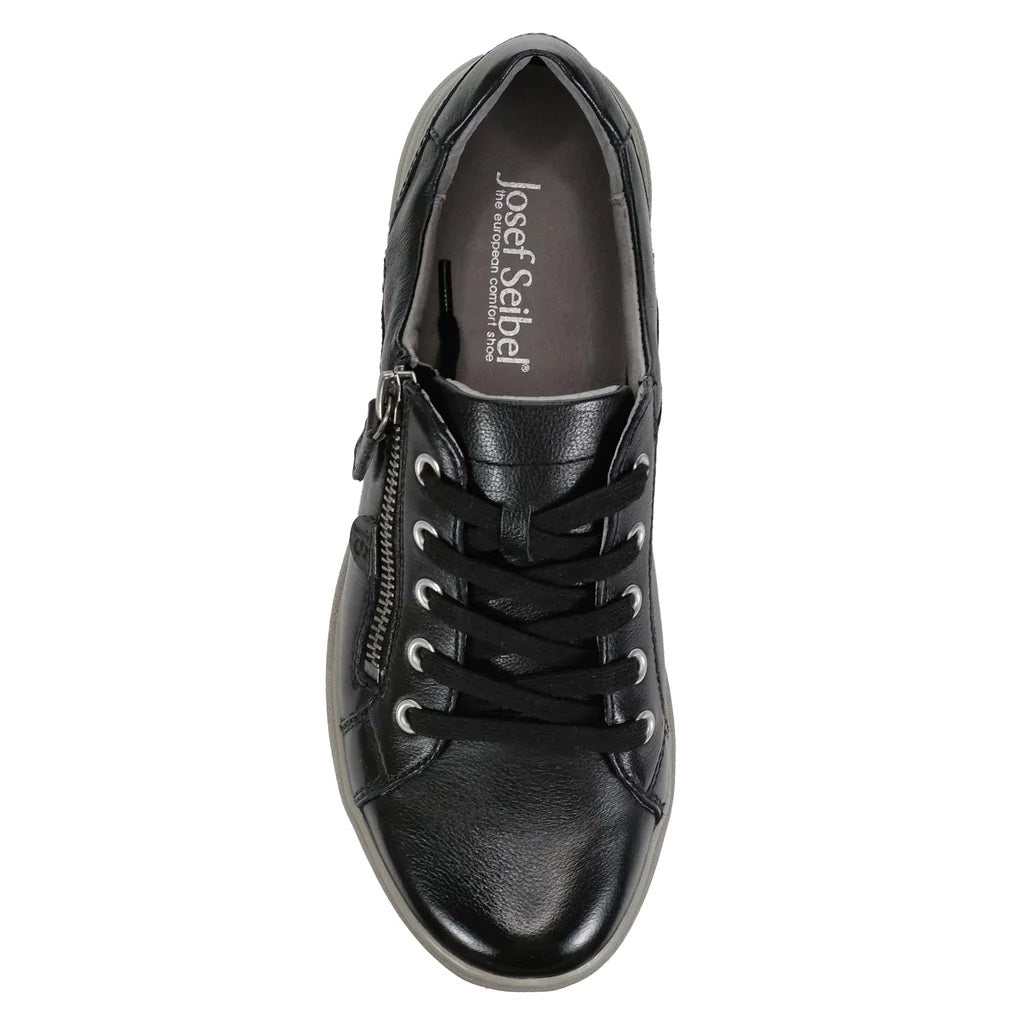 Josef Seibel Caren 12 Black Leather Sneaker