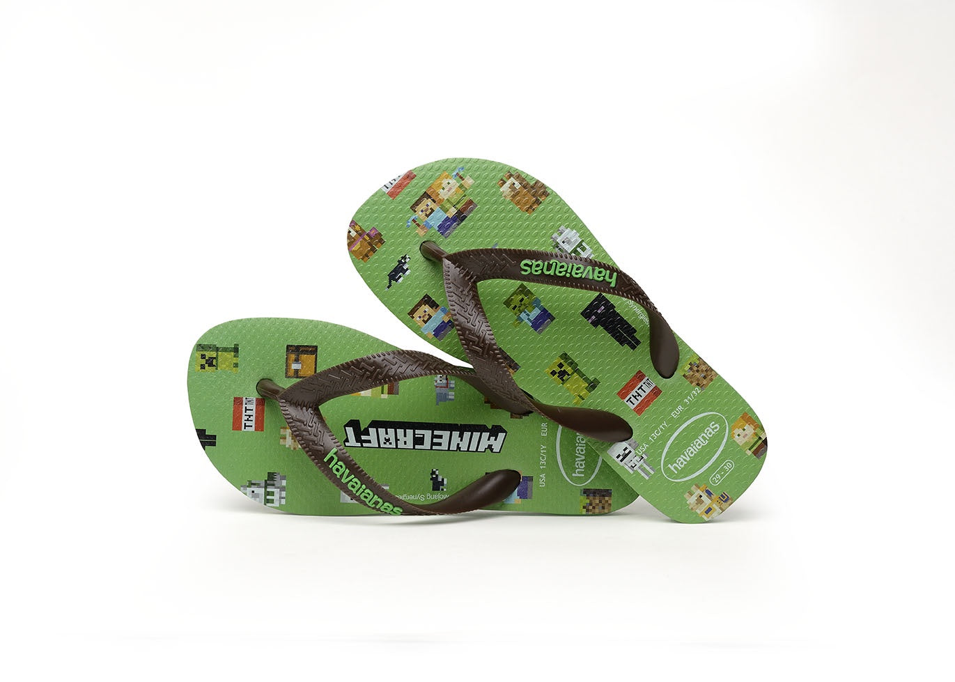 Havaianas Kids Top Minecraft Green Leaf Jandals