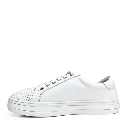 Alfie & Evie Paradise White Leather Sneaker