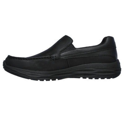 Skechers Mens Harsen black slip on shoe