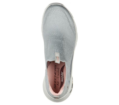 Skechers Womens Arch Fit Keep It Up Grey/Pink