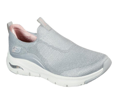 Skechers Womens Arch Fit Keep It Up Grey/Pink