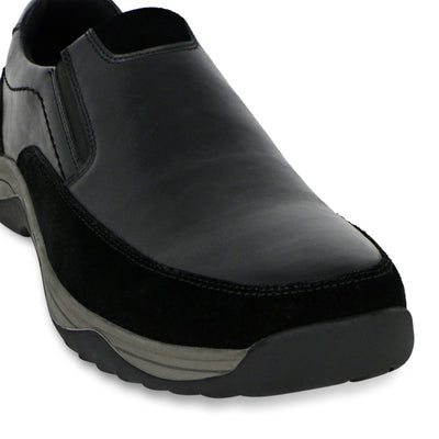Natural Comfort Mens Windsor Black Leather Slip On Shoe