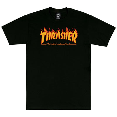 Thrasher Flame Tee Black Gr8 Gear NZ
