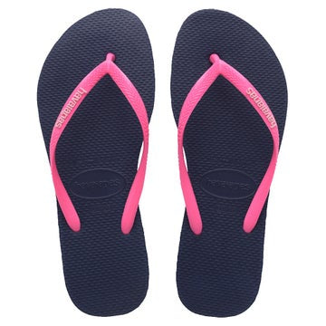 Havaianas Slim Logo Pop Up Marine Blue Jandals