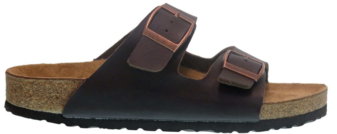 Neckermann Two Strap Slide Cafe Leather