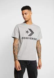 Converse Star Chevron Tee Shirt Grey Marle