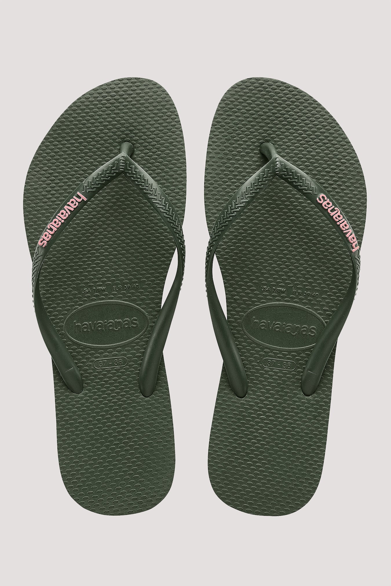 Havaianas Slim Logo Pop Up Green Olive Jandals